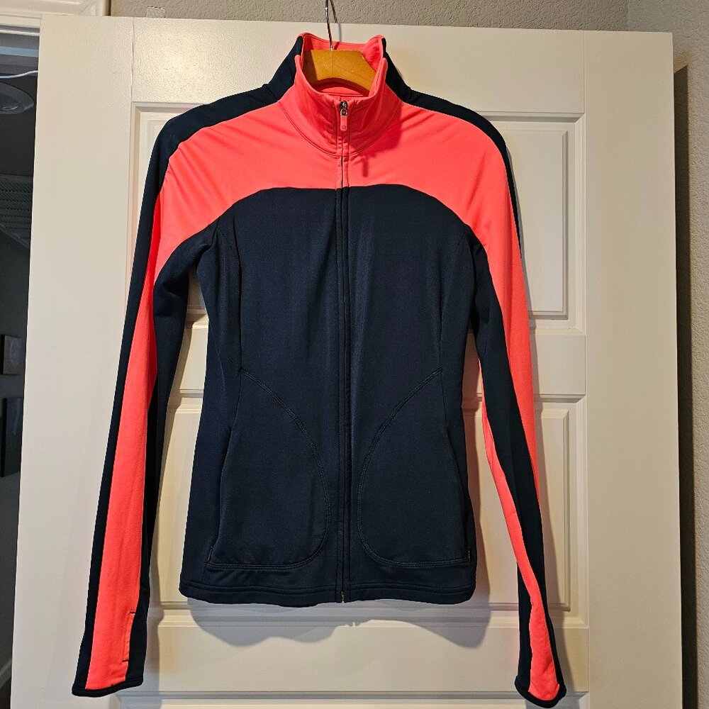 Like New: Gap Fit Active Zip-up Jacket - Neon Pink/Coral & Navy, Extra Small